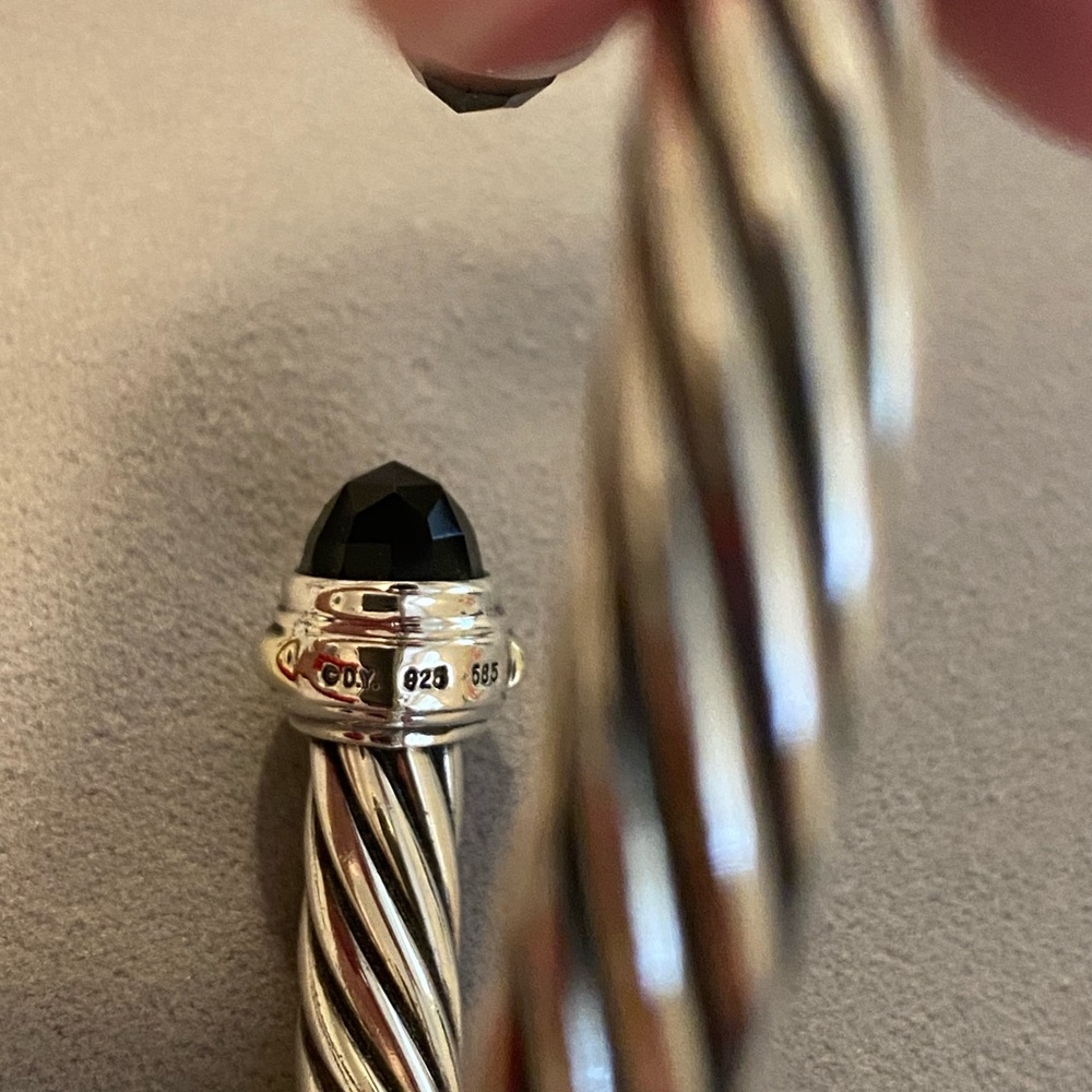 David Yurman 7mm black onyx cable bracelet - Picture 7 of 8